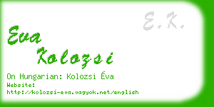 eva kolozsi business card